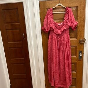 Dôen Sol shirred swiss-dot maxi dress SIZE XXL worn once